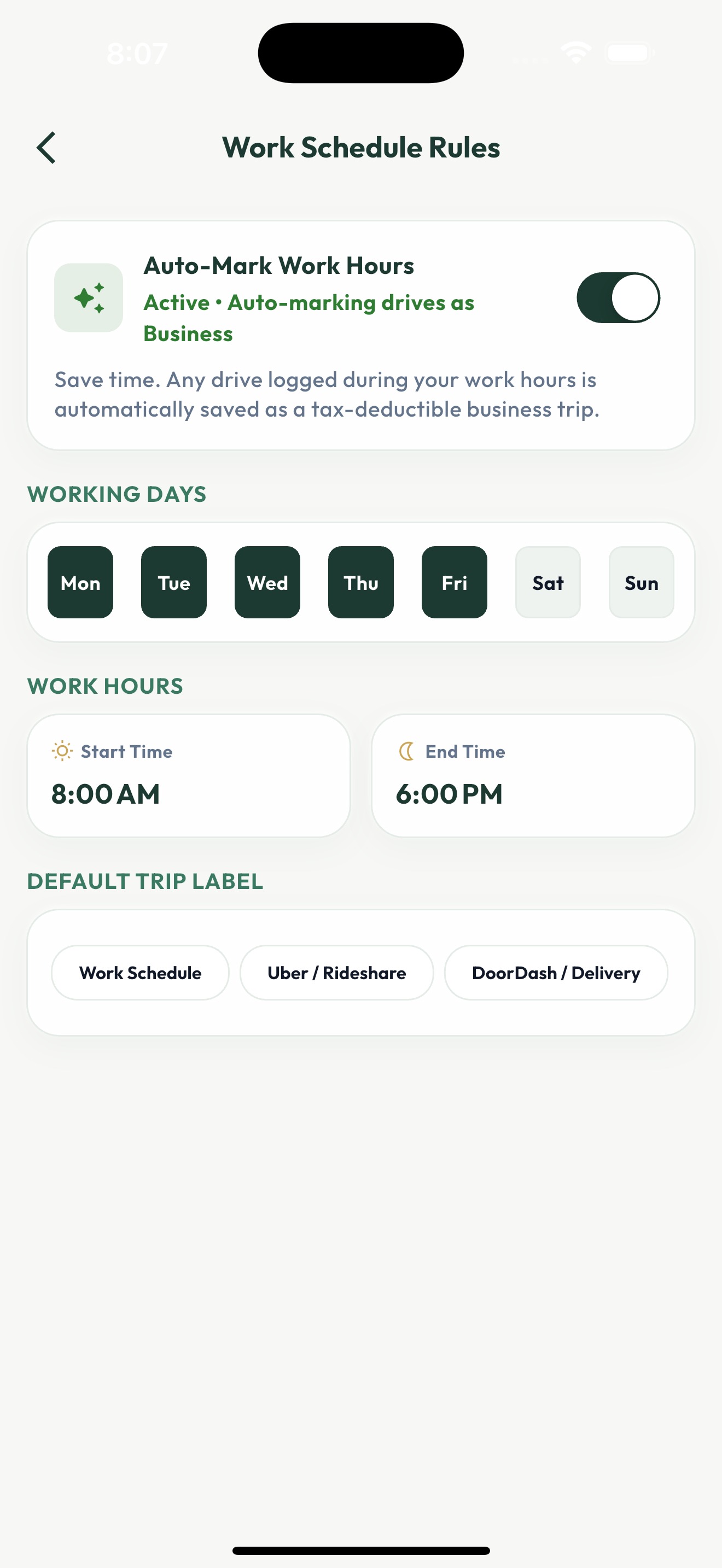 Multi-Vehicle & Work Schedule Rules